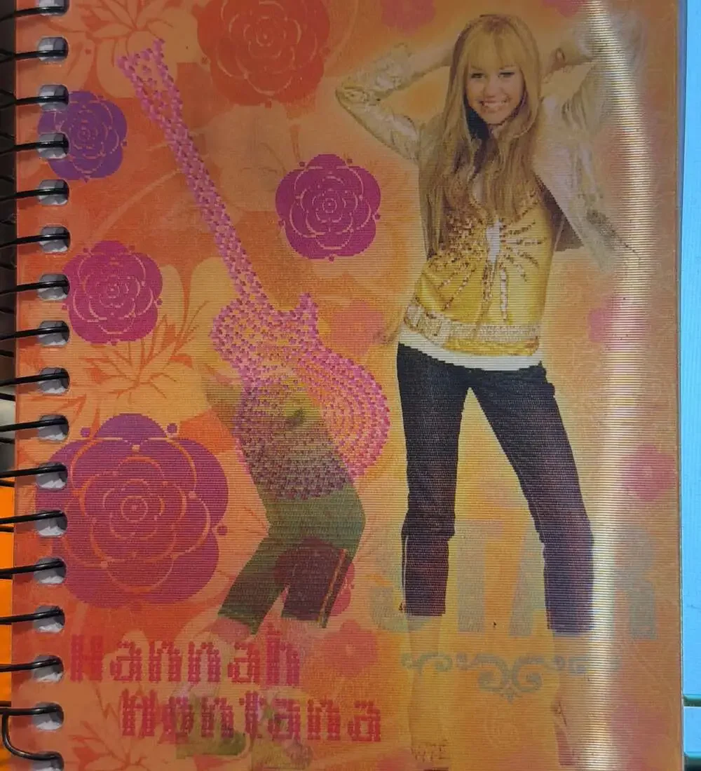 Hannah Montana holographic pocket size Pink Spiral Notebook Ruled Line Disney‎